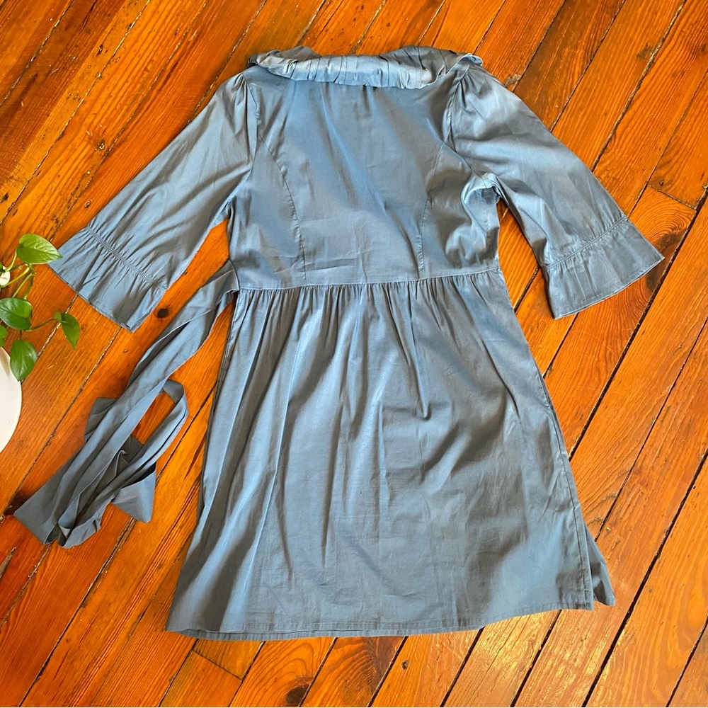 Esley Retro Collared Wrap Dress with Pockets Size Medium - Picture 2 of 16
